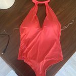 Coral Halter Bodysuit NWOT Red Photo 0