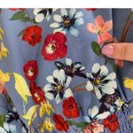 Parker Floral Smocked Waist Key Hole Ruffle Long Sleeve Dress Periwinkle Medium Photo 12