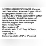 Tek Gear  Womens Soft Fleece Lined Athlesure Jogger  Size S Long Teal Pockets New Photo 6