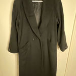Leslie Fay  Womens 100% Wool Classic Black Long Peacoat Vintage Size 14 Timeless Photo 0