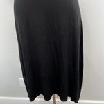 Chico's 0 US Small 4 Essential Tee Dress Asymmetrical Hem Black Midi Shift V-Neck Photo 5