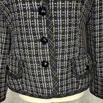 Kasper  Tweed Blazer Petite Size 8P Black/Purple/Tan Career Jacket Photo 2