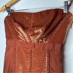 Anthropologie  Terracotta Velvet High-Low Strapless Dress Size 4 Photo 5