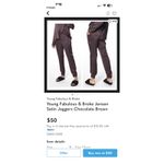 Young Fabulous and Broke Pants Women Small Brown Jensen Satin Joggers Athleisure Photo 8