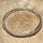 Sterling Silver Sarda Artisan  Cut Out Filigree Scroll Hinged Bangle Photo 4
