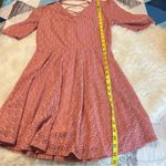 Love, Fire  Fit and Flare Dress Woman’s size large Lace up back Dusty Rose Photo 8