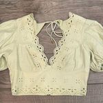 Mika & Gala  Eyelet Puff Sleeve Crop Top Photo 2