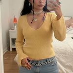 Old Navy BOGO Vintage Y2K  Ribbed Babydoll Yellow Sweater Size Medium Photo 1