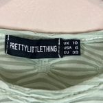 Pretty Little Thing Crop Top Womens 6 Sage Green Textured Long Sleeve Mesh Y2K Photo 5