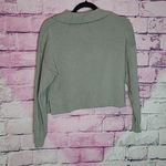 Altar'd State  MOSS GREEN RIBBED KNIT V NECK CROPPED SWEATER TOP SMALL Photo 1