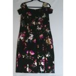 Enfocus Studio Enfocus Women 14W Midi Dress Off Shoulder Floral Dark‎ Romantic Whimsigoth NEW Photo 1