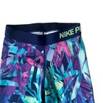 Nike  Dri Fit Pro Tropical Leaf Floral Blue Leggings Size XS #1798 Photo 1