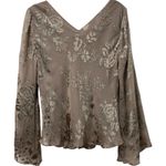 Papell Boutique Vintage 90s Y2K Evening Silk Burnout Blouse Beaded Top Large Photo 1