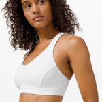 Lululemon White Arise Light Support Racerback Athletic Workout Sports Bra Photo 2