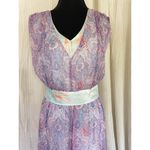 NWOT J. Peterman Whimsical Pastel Silk Sheer Overlay Lavender Paisley Dress 8 Purple Photo 3