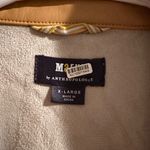 Anthropologie NWOT  Maeve Faux Leather Oversized Camel Shirt Jacket Photo 5