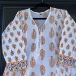 Indian Designer Kurta Palazzo Dupatta Set Women Salwar Kameez Ready To Wear Suit Gold Size XL Photo 4