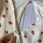 Molly green Rose Print Floral Ruffle Cream 3/4 Sleeve Romper Sz L Photo 8