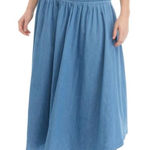 cupio Cupid Smocked Waist Cotton Chambray Skirt. Size Medium. Photo 0