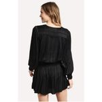 Frame Black Pleated Long Sleeve V Neck Mini Dress Size Small Photo 2