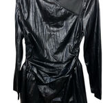 Micas Shop Black Faux Leather Long Sleeve Party Mini Dress XL Photo 0