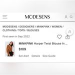 MINKPINK NWT! Harper Cropped Twist Blouse - Size Small Photo 3