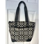 Coach  Vintage Hampton F13973 Handbag Signature Jacquard & Leather Gray/Black Photo 1