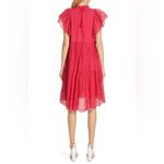 Ulla Johnson Norah Eyelet Fuschia Ruffle Sleeve Midi Dress Size 4 Small Scallop Photo 2
