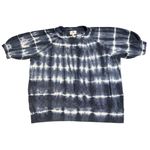 Sundry Tie Dye Puff Sleeve Raglan Sweatshirt In Navy White Size 2 Causal Spring Photo 1