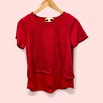 Michael Kors Cute  ruffle hem top short sleeve spicy red cross back Photo 2