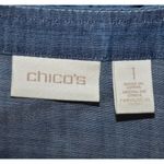 Chico's 1 Blue Ombre Open Front Chambray Shacket Jacket Size M 8 Pockets Photo 10
