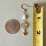 Handmade boho grunge fairy whimsical funky style quality Czech glass swirl pearl dangle earrings🌀⭐️ Photo 7