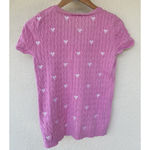 Talbots  Pink Cable Knit Embroidered Tennis Racket Sweater Small Preppy Academia Photo 2