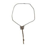 Vintage Dangling Butterfly Pendant Necklace Set Bracelet Hoop Earrings Gold Photo 0