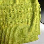 Free People NWT  Hot Tropics Neon Limelight V-Neck Sweater Oversized Lime Green L Photo 7