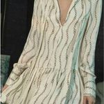 Alexis  Lydia Chain Link Printed Tie Neck Shift Mini Dress Cream Women's Size M Photo 0