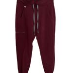 FIGS Scrub Pants Womens XS Zamora Jogger Burgundy Wine Red Elastic Cuffs Photo 0