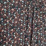 Garnet Hill  BLACK MICRO FLORAL LEAF BOTANICAL PRINTED BOHO BUTTON FRONT BLOUSE 8 Photo 8