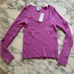 Pink Rose NWT sweetheart neck rayon sweater size L Photo 1