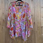 Ashley Stewart Size 22 pink retro cardigan, whimsy light spring summer Photo 3