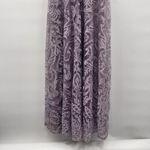 Anthropologie Floral Lace Overlay Embroidered Metallic Sleeveless V-Neck Maxi Dress Purple Photo 5