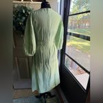 COS  voluminous v-neck light green midi dress, size 8 Photo 8