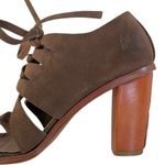 Frye  Leather Sofia Tie On Lace Up Heeled Sandals Brown Size 9.5 Photo 4