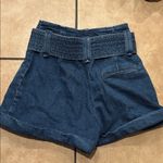 Sézane Sezane High Waisted Belted Rome Shorts in Denim Photo 4