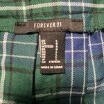 Forever 21  large plaid mini skirt school girl green blue preppy pleated Photo 1