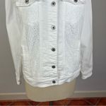 Anthropologie  Pilcro White Lace Denim Jacket Photo 4