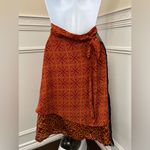 Reversible 100% Silk Wrap Skirt India Boho Festival Print S/M Size undefined Photo 5