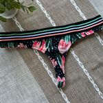 Eidon  Kali Thong Bikini Bottom Black Nirvana Floral Print Photo 0