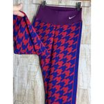 Nike ‎ Women’s Size S Houndstooth Knit Leggings Red Blue Geometric Athletic Photo 4