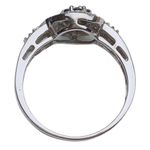 10K 10KT Round Diamond + Round Emerald White Gold Ring Sz 7 Photo 8